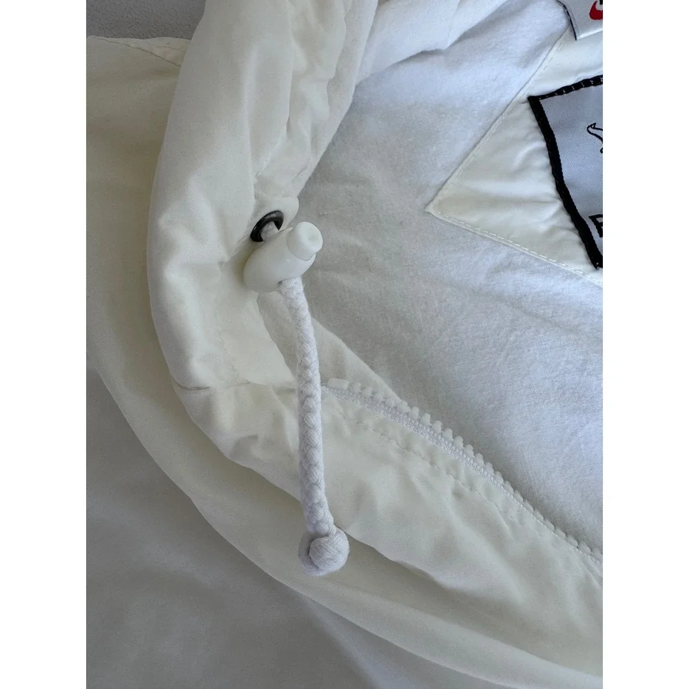 Vintage Nike Renegade Windbreaker Jacket White Hooded Full Zip Mens Large Swoosh